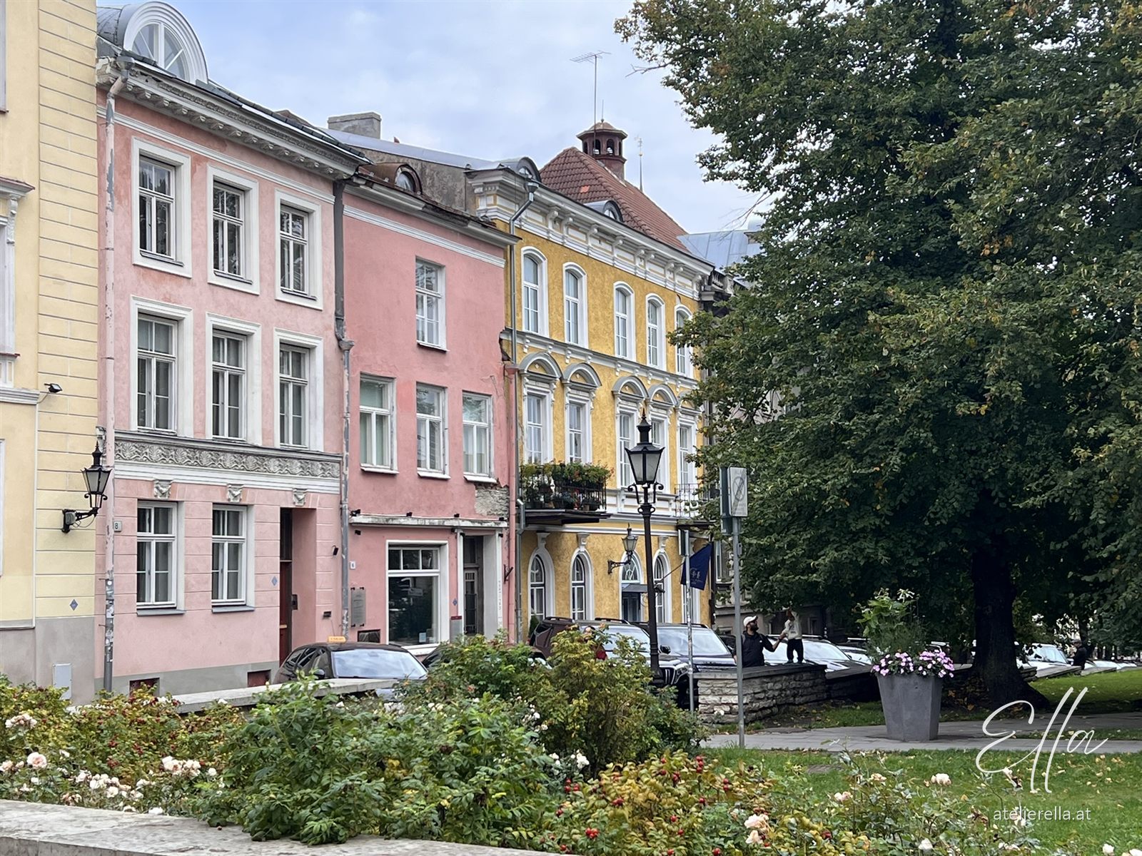 Pastellfarbene Häuser in Tallinn
